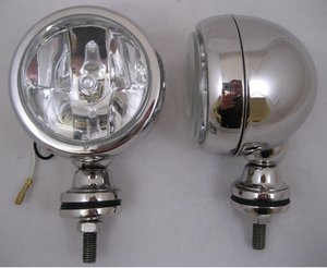 Retro 4" Diameter Chrome Spotlights - CLEAR LENS ( Pair ) Preview